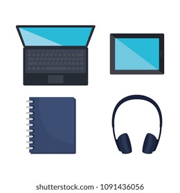 electronic learning technology icons
