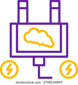 Electronic Line Two Color Vector Icon Design