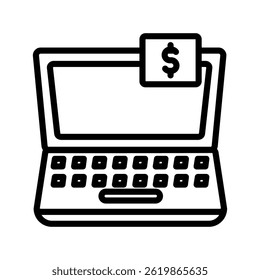 Electronic Line Vector Illustration Isolated On White Background.