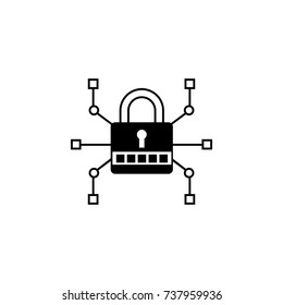 electronic lock icon on white background