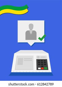 Electronic machine Brazilian voting candidate illustration