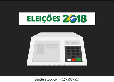 Electronic machine Brazilian voting urn illustration - Electronic Vote elections 2018