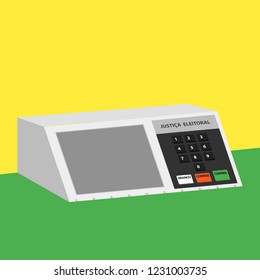 Electronic machine Brazilian voting urn illustration.