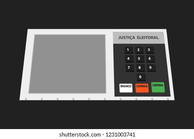 Electronic machine Brazilian voting urn illustration.