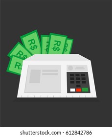 Electronic machine Brazilian voting urn money corruption illustration 
