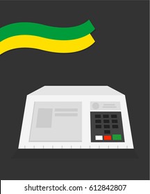 Electronic machine Brazilian voting urn illustration 