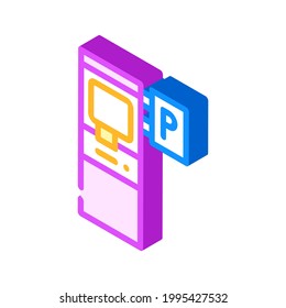 electronic machine for buy ticket of parking isometric icon vector. electronic machine for buy ticket of parking sign. isolated symbol illustration