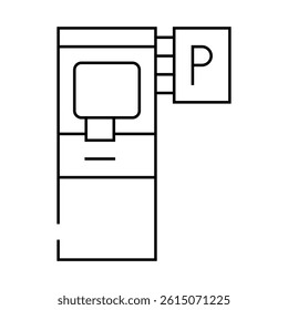 electronic machine for buy ticket of parking line icon vector. electronic machine for buy ticket of parking sign. isolated contour symbol black illustration