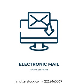 Electronic mail icon. Linear vector illustration from postal elements collection. Outline electronic mail icon vector. Thin line symbol for use on web and mobile apps, logo, print media.