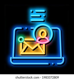 electronic mail for identity neon light sign vector. Glowing bright icon electronic mail for identity sign. transparent symbol illustration