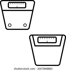 Electronic, mechanical scales for determining weight, find out your weight, floor scales, vector illustration