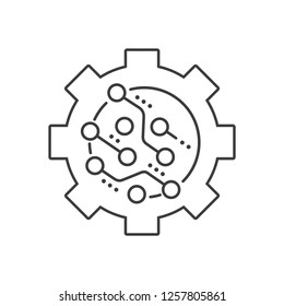 Electronic mechanism. Vector icon. White background.