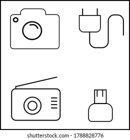 electronic media icon design , camera ,usb 