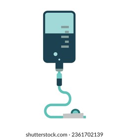 Elektronisches medizinisches Gerät, Vektor. Einrichtung zur Messung des Herzschlag- und Pulses des Patienten. mehrfarbige flache Vektorsymbol, die das Konzept der Medizinprodukte darstellt, einzeln auf weißem Hintergrund