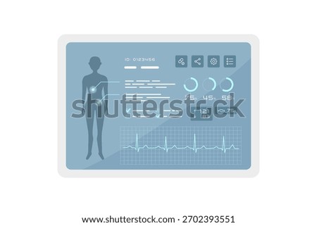 Electronic Medical Record Dashboard on Tablet (EMR UI Vector)