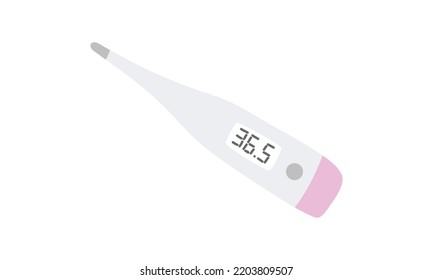 Termómetro médico electrónico clipart. Ilustración vectorial plana del termómetro de batería moderna y sencilla. Termómetro eléctrico Celsius minimalista para medir la temperatura corporal icono de dibujo