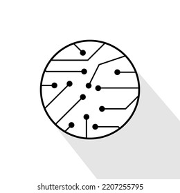 Electronic micro circuit board icon. microchip. Isolated vector illustration