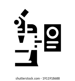 electronic microscope glyph icon vector. electronic microscope sign. isolated contour symbol black illustration