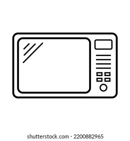 Electronic microwave oven icon. Kitchen oven icon. Vector.