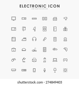 electronic minimal line icons