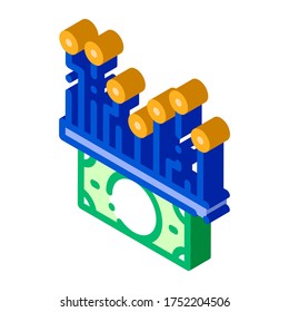 Electronic Money Cash Chip vector isometric sign. color isolated symbol illustration