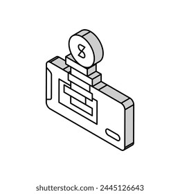 electronic money phone application isometric icon vector. electronic money phone application sign. isolated symbol illustration