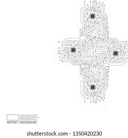 Electronic motherboard, technological abstract background, vector