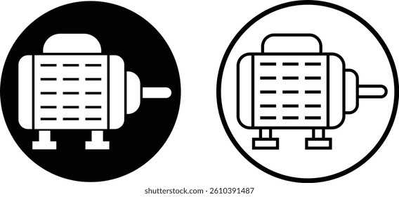 Electronic motor icon set vector. Electronic motor equipment repair with wrench, engine concept linear pictograms collection isolated on transparent background. Monochrome contour technology symbol
