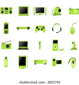 Electronic Multimedia stuff icon set