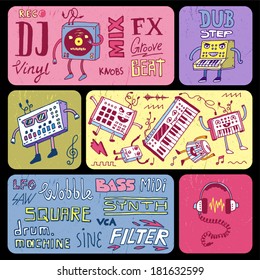 Electronic music banners. Vector illustration.