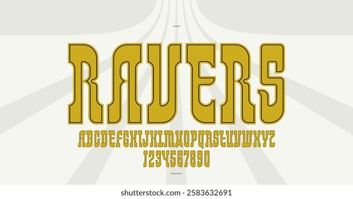 Electronic music display font, vector typeface for titles and logos and band or DJ names, modern typography, creative letters alphabet.
