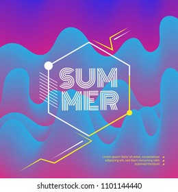 Electronic music fest and electro summer wave poster