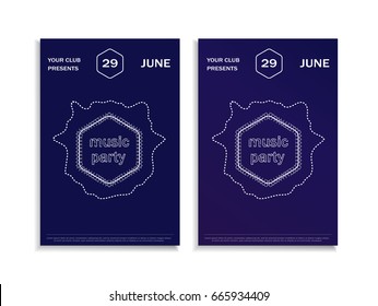 Electronic music fest and electro summer wave poster. Club party flyer. Abstract gradients waves music background.