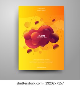 Electronic music fest summer wave poster. Club party flyer. Abstract gradients waves background. - Vector