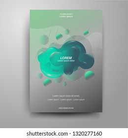 Electronic music fest summer wave poster. Club party flyer. Abstract gradients waves background. - Vector
