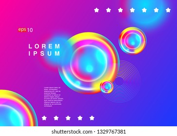 Electronic music fest summer wave poster. Club party flyer. Abstract gradients waves music background