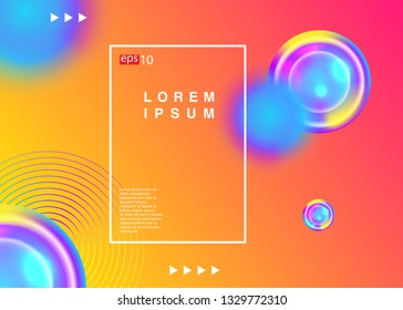 Electronic music fest summer wave poster. Club party flyer. Abstract gradients waves music background