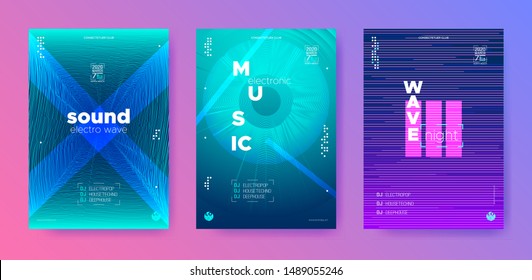 Electronic Music Festival. Audio Circle. Glitch Music Minimal. Glow Dj Flyer. Neon Abstract Banner. Night Club. Cyan Flyer Dj. Dance Party Poster.