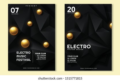 Electronic music festival minimal poster design. Vector illustration