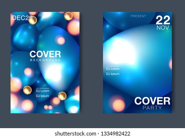 Electronic music festival poster with abstract gradient lines. Vector template design for flyer, presentation, brochure