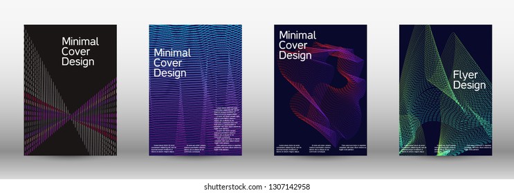 Electronic music festival poster. Minimal vector cover design with abstract gradient linear waves. Vector sound flyer for creating a fashionable abstract cover, banner, poster, booklet.