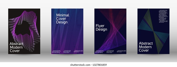 Electronic music festival poster. Minimal vector cover design with abstract gradient linear waves. Vector sound flyer for creating a fashionable abstract cover, banner, poster, booklet.