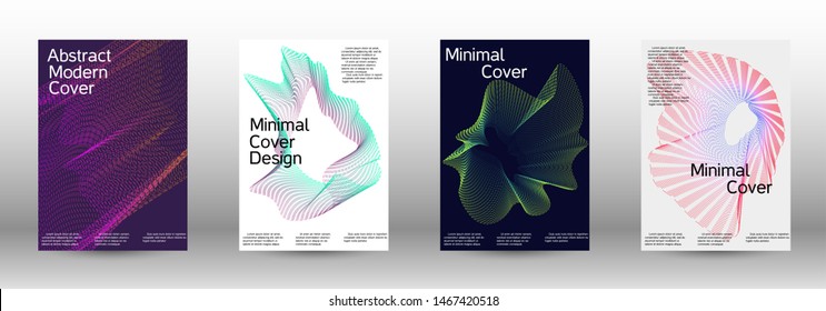 Electronic music festival poster. A set of modern abstract backgrounds with abstract gradient linear waves. Sound flyer for creating a fashionable abstract cover, banner, poster, booklet.
