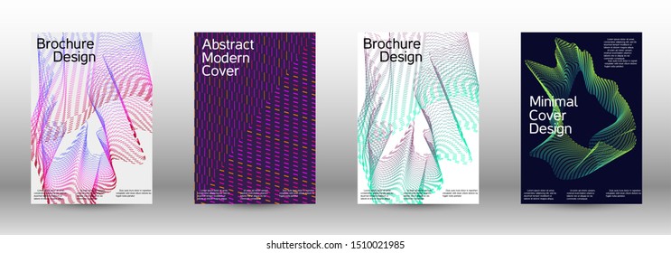 Electronic music festival poster. A set of modern abstract backgrounds with abstract gradient linear waves. Fashionable style. The background with is suitable for creating a banner, poster,  catalog.