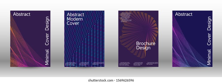 Electronic music festival poster. A set of modern abstract backgrounds with abstract gradient linear waves. Fashionable style. The background with is suitable for creating a banner, poster,  catalog.