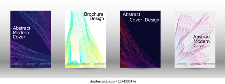 Electronic music festival poster. A set of modern abstract backgrounds with abstract gradient linear waves. Sound flyer for creating a fashionable abstract cover, banner, poster, booklet.
