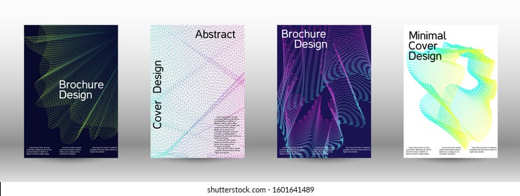 Electronic music festival poster. A set of modern abstract backgrounds with abstract gradient linear waves. Sound flyer for creating a fashionable abstract cover, banner, poster, booklet.