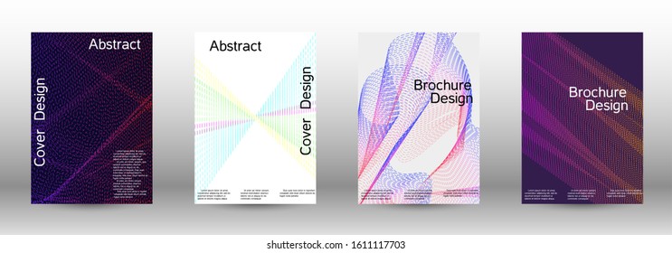 Electronic music festival poster. A set of modern abstract backgrounds with abstract gradient linear waves. Sound flyer for creating a fashionable abstract cover, banner, poster, booklet.