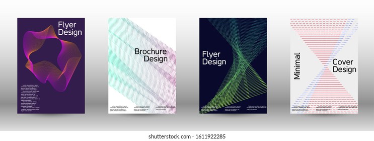 Electronic music festival poster. A set of modern abstract backgrounds with abstract gradient linear waves. Fashionable style. The background with is suitable for creating a banner, poster,  catalog.