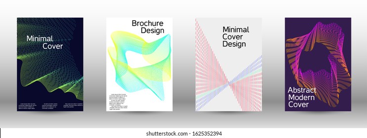 Electronic music festival poster. A set of modern abstract backgrounds with abstract gradient linear waves. Fashionable style. The background with is suitable for creating a banner, poster,  catalog.